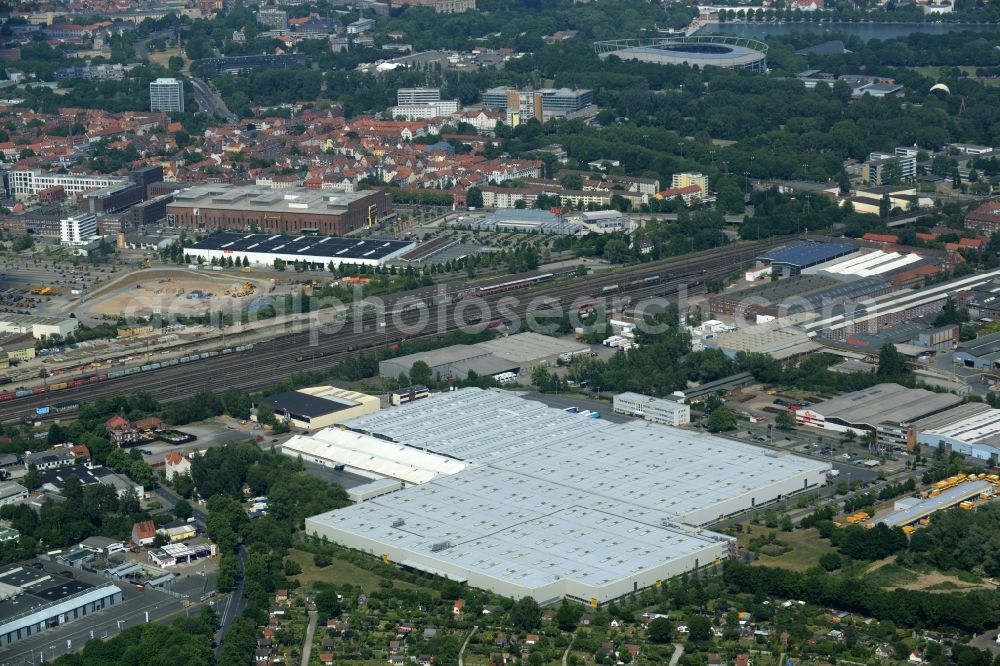 Aerial photograph Hannover - Industrial estate and company settlement in Hannover in the state Lower Saxony