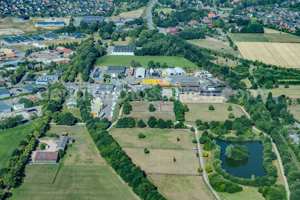 Aerial photograph Harsefeld - Industrial park and company settlement in Harsefeld in the state Lower Saxony, Germany