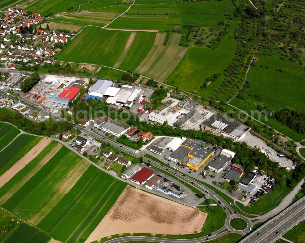 Aerial photograph Haubersbronn - Industrial estate and company settlement in Haubersbronn in the state Baden-Wuerttemberg, Germany