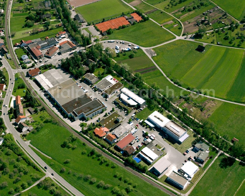 Haubersbronn from above - Industrial estate and company settlement in Haubersbronn in the state Baden-Wuerttemberg, Germany