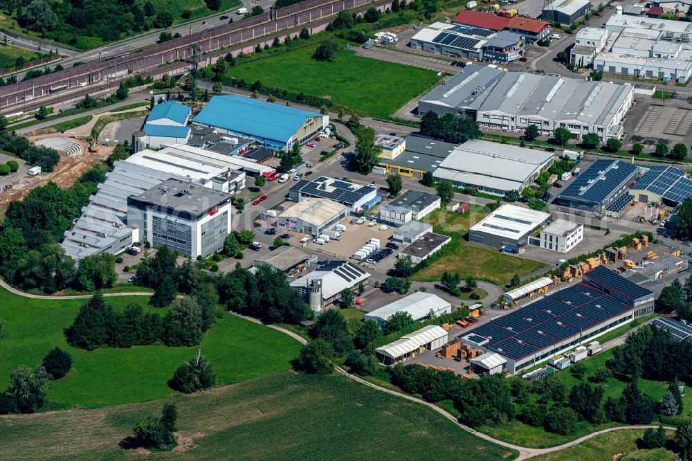 Baden-Baden from the bird's eye view: Industrial estate and company settlement Haueneberstein bei in Baden-Baden in the state Baden-Wuerttemberg, Germany