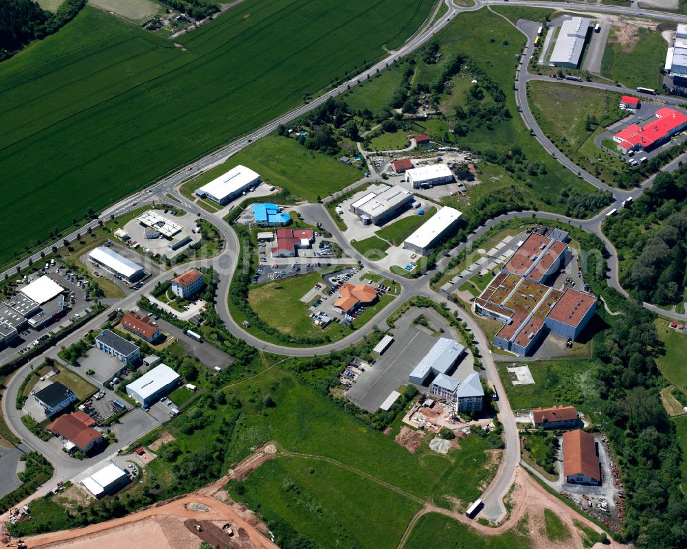 Aerial image Heilbad Heiligenstadt - Industrial estate and company settlement on street Philipp-Reis-Strasse in Heilbad Heiligenstadt in the state Thuringia, Germany