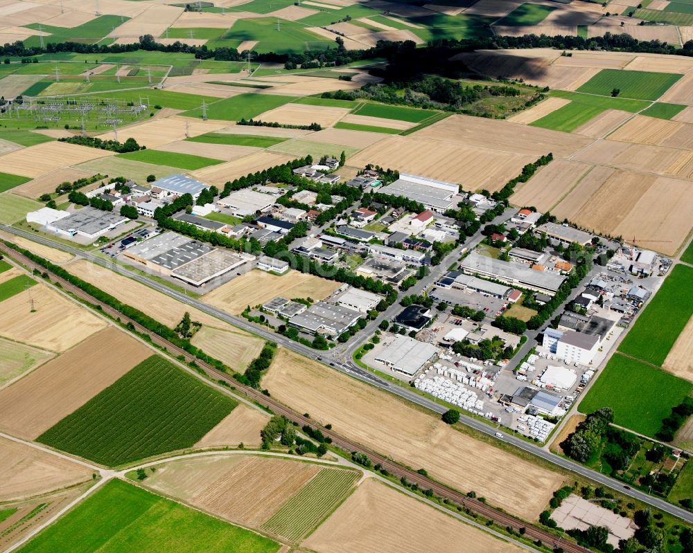 Aerial image Heilbronn - Industrial estate and company settlement in Heilbronn in the state Baden-Wuerttemberg, Germany