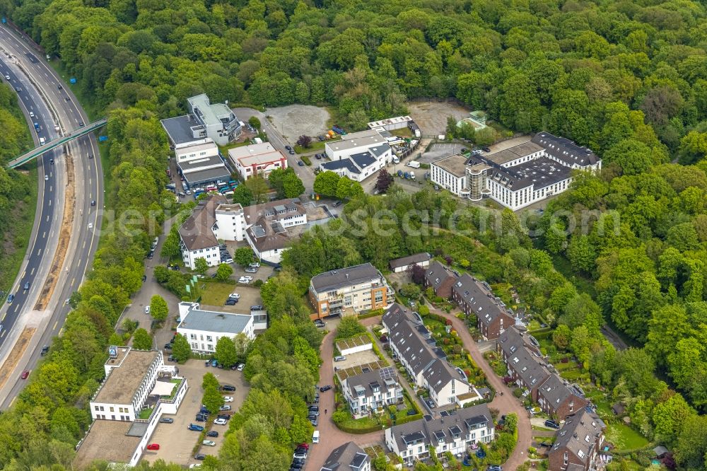 Essen from the bird's eye view: Industrial estate and company settlement an der Heinrich-Held-Strasse in Essen at Ruhrgebiet in the state North Rhine-Westphalia, Germany