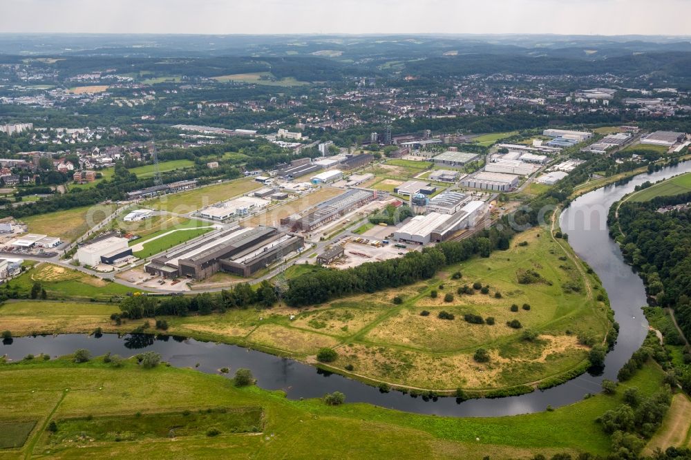 Aerial photograph Hattingen - View of the industrial park Henrichshuette in the state North Rhine-Westphalia