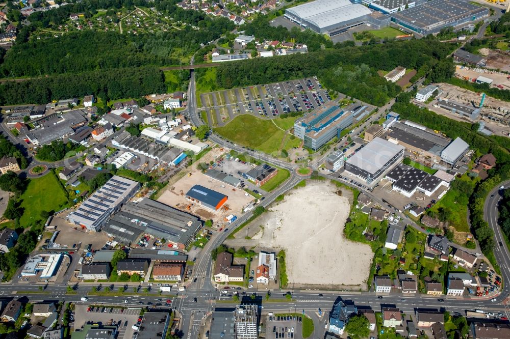 Aerial image Bochum - Commercial area and business establishment HER-BO 43 between the Herner road and Rensing road in Bochum in North Rhine-Westphalia