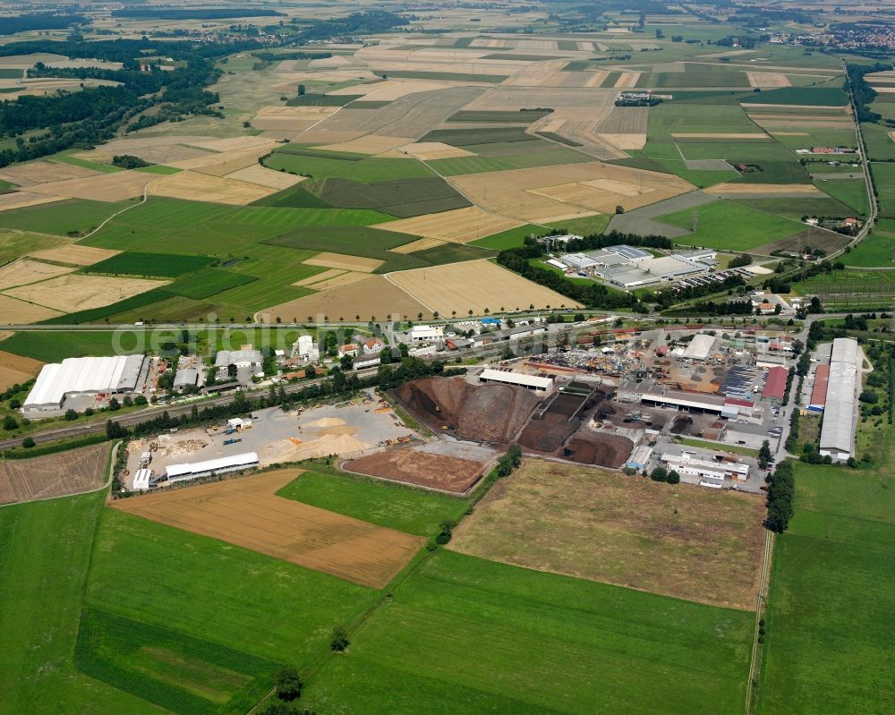 Aerial photograph Herbertingen - Industrial estate and company settlement in Herbertingen in the state Baden-Wuerttemberg, Germany