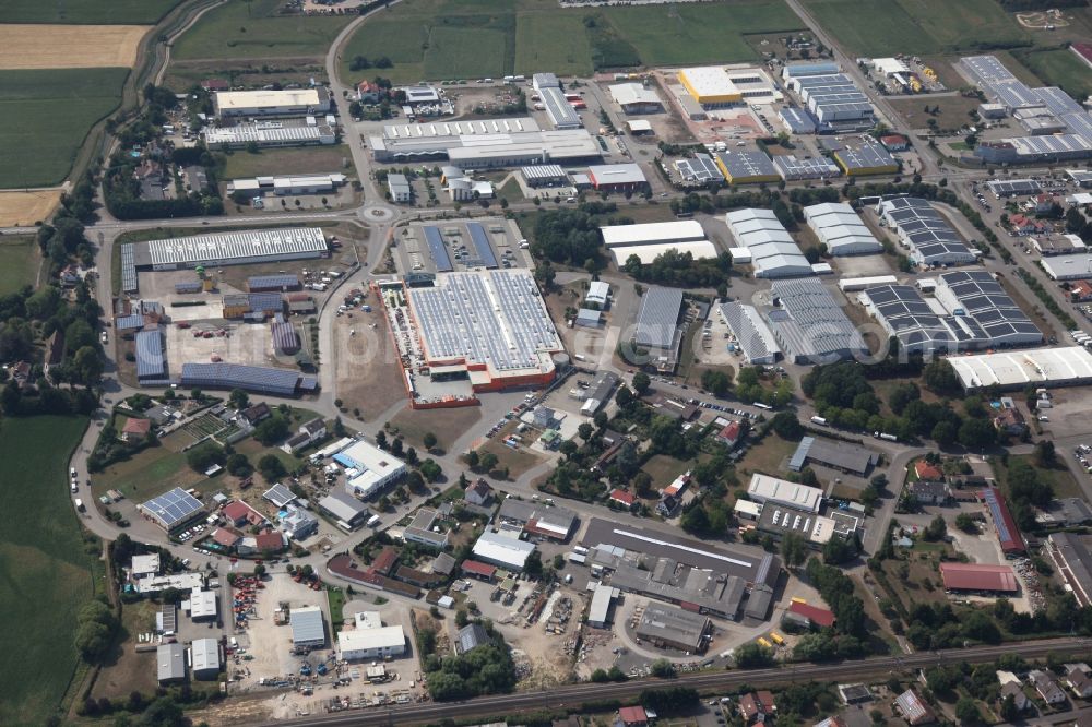 Aerial image Herbolzheim - Industrial estate and company settlement in Herbolzheim in the state Baden-Wuerttemberg