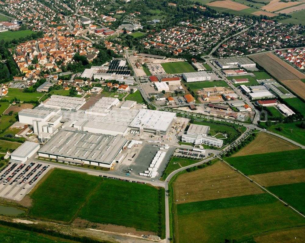 Aerial image Herrieden - Industrial estate and company settlement in Herrieden in the state Bavaria, Germany