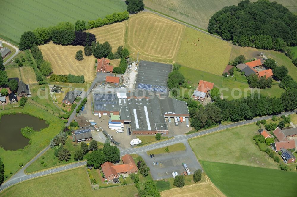 Herzebrock-Clarholz from above - Industrial estate and company settlement in Herzebrock-Clarholz in the state North Rhine-Westphalia