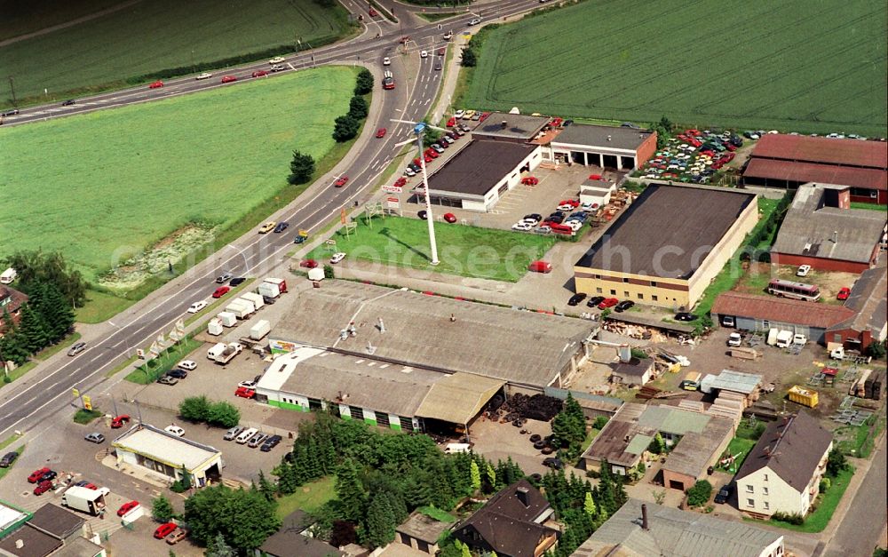 Kamp-Lintfort from above - Industrial estate and company settlement of Raatschen GmbH & Co. KG Kamp-Lintfort an der Moerser Strasse in Kamp-Lintfort in the state North Rhine-Westphalia