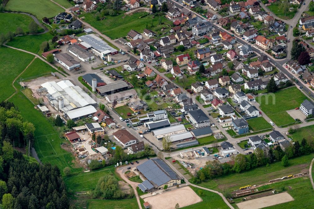 Lahr/Schwarzwald from above - Industrial estate and company settlement on Hexenmatt in Lahr/Schwarzwald in the state Baden-Wuerttemberg, Germany