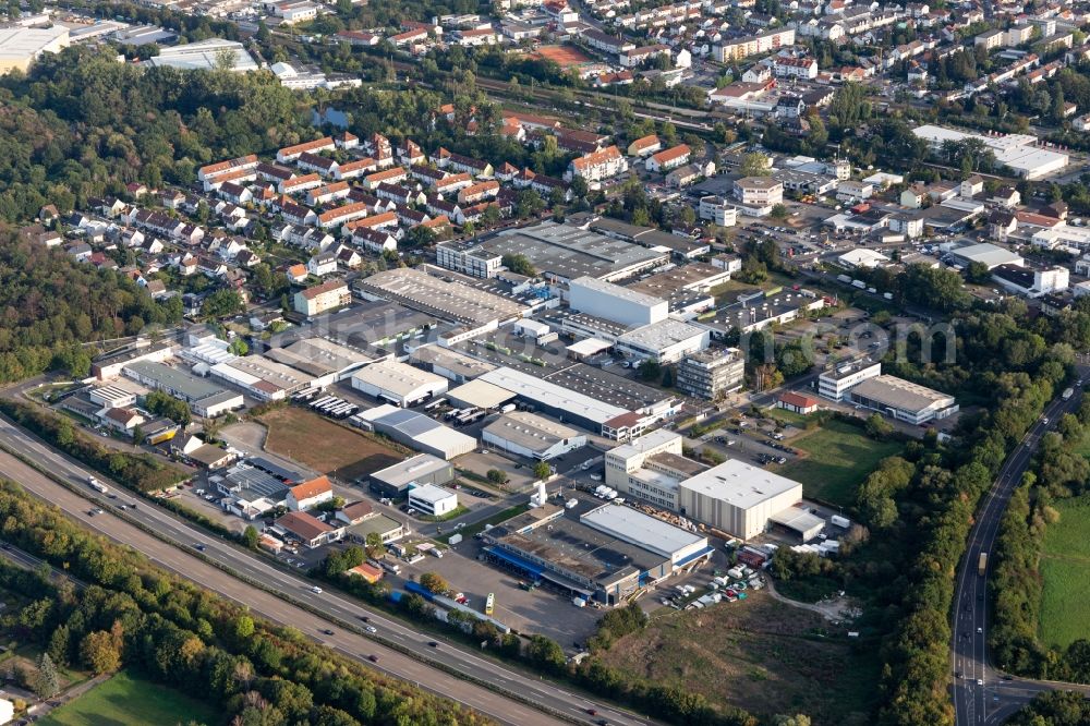 Hochstadt from above - Industrial estate and company settlement in Hochstadt in the state Hesse, Germany