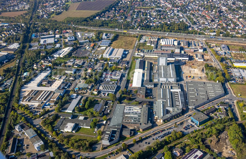 Aerial image Unna - Industrial estate and company settlement on Hochstrasse in the district Alte Heide in Unna at Ruhrgebiet in the state North Rhine-Westphalia, Germany