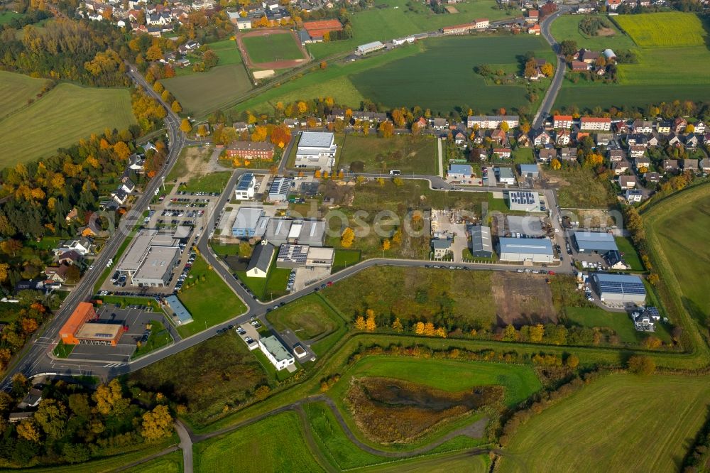 Hamm from above - Industrial estate and company settlement in autumnal Hamm in the state of North Rhine-Westphalia