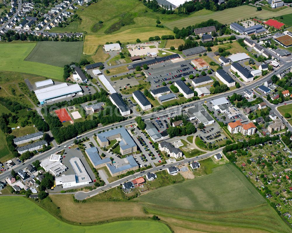 Aerial photograph Hohensaas - Industrial estate and company settlement in Hohensaas in the state Bavaria, Germany