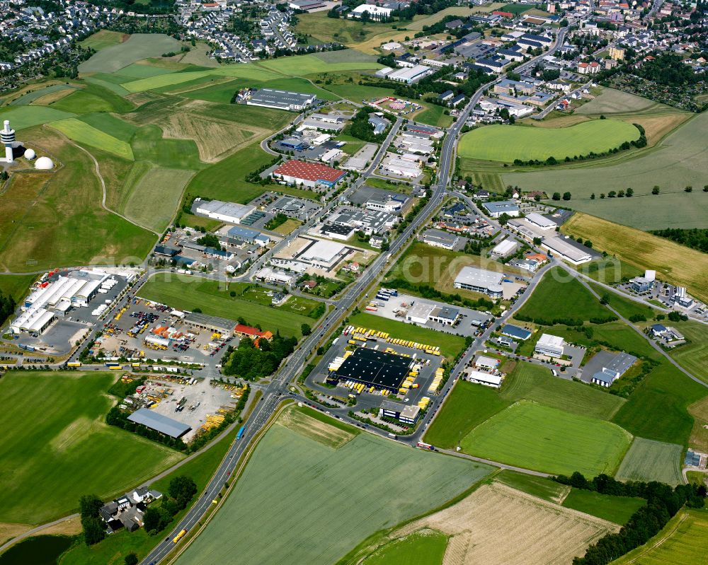 Aerial image Hohensaas - Industrial estate and company settlement in Hohensaas in the state Bavaria, Germany