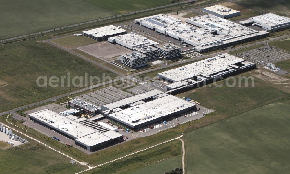 Wolfen OT Thalheim from the bird's eye view: Solar Park at the former airfield Köthen