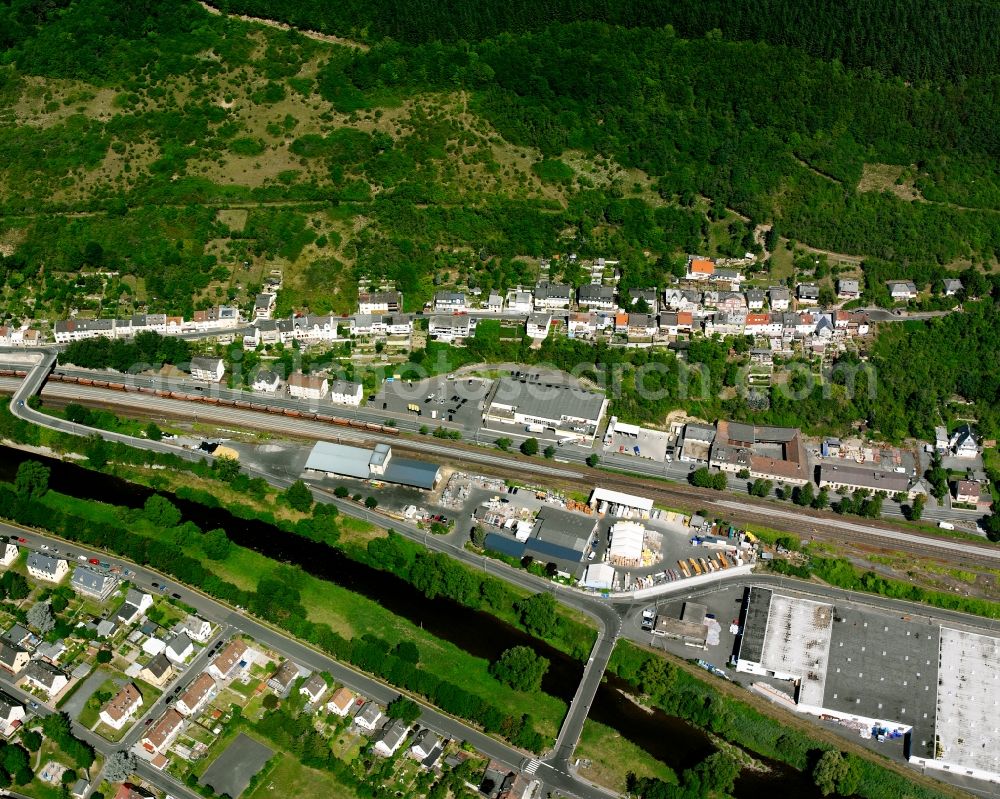 Aerial image Kirn - Industrial estate and company settlement on Industriestrasse in Kirn in the state Rhineland-Palatinate, Germany