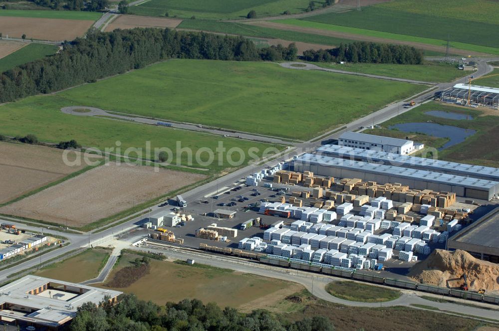 Aerial image INGOLSTADT - Im bayerischen Städtekreuz München, Regensburg, Nürnberg und Augsburg liegt der InterPark. Das Gewerbegebiet bietet eine Gesamtfläche von rund zwei Millionen Quadratmeter. Ein Projekt der HVB-Immobilien AG.