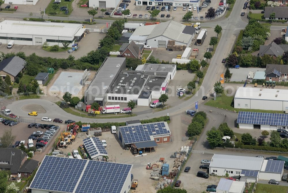 Aerial photograph Handewitt - Industrial estate and company settlement Jarplund-Weding in Handewitt in the state Schleswig-Holstein