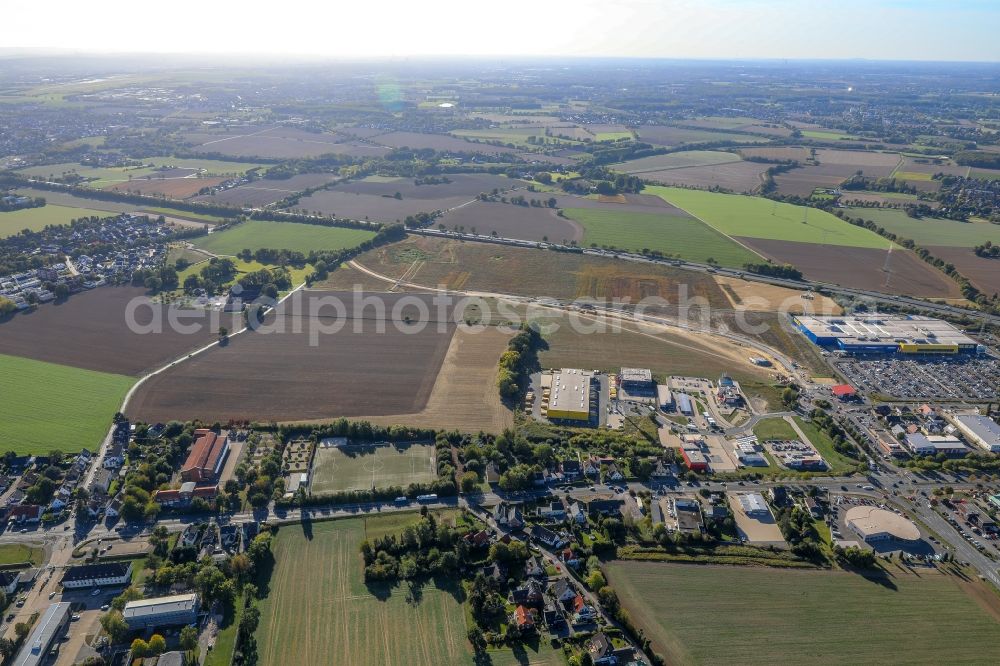 Aerial image Kamen - Industrial estate and company settlement Kamen Karree in Kamen in the state North Rhine-Westphalia, Germany