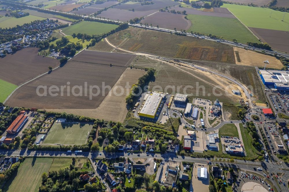 Aerial photograph Kamen - Industrial estate and company settlement Kamen Karree in Kamen in the state North Rhine-Westphalia, Germany