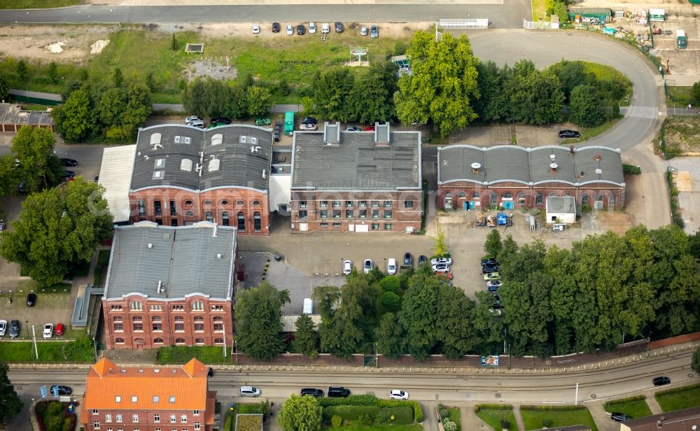 Aerial photograph Essen - Industrial estate and company settlement on Katernberger Strasse in Essen in the state North Rhine-Westphalia, Germany