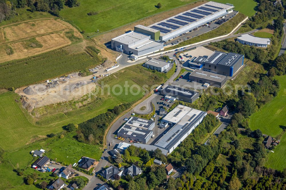 Köbbinghausen from above - Industrial estate and company settlement on street Adolf-Sternberg-Strasse in Koebbinghausen in the state North Rhine-Westphalia, Germany