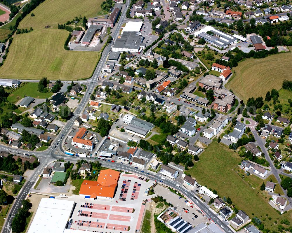 Aerial photograph Kierspe - Industrial estate and company settlement in Kierspe in the state North Rhine-Westphalia, Germany