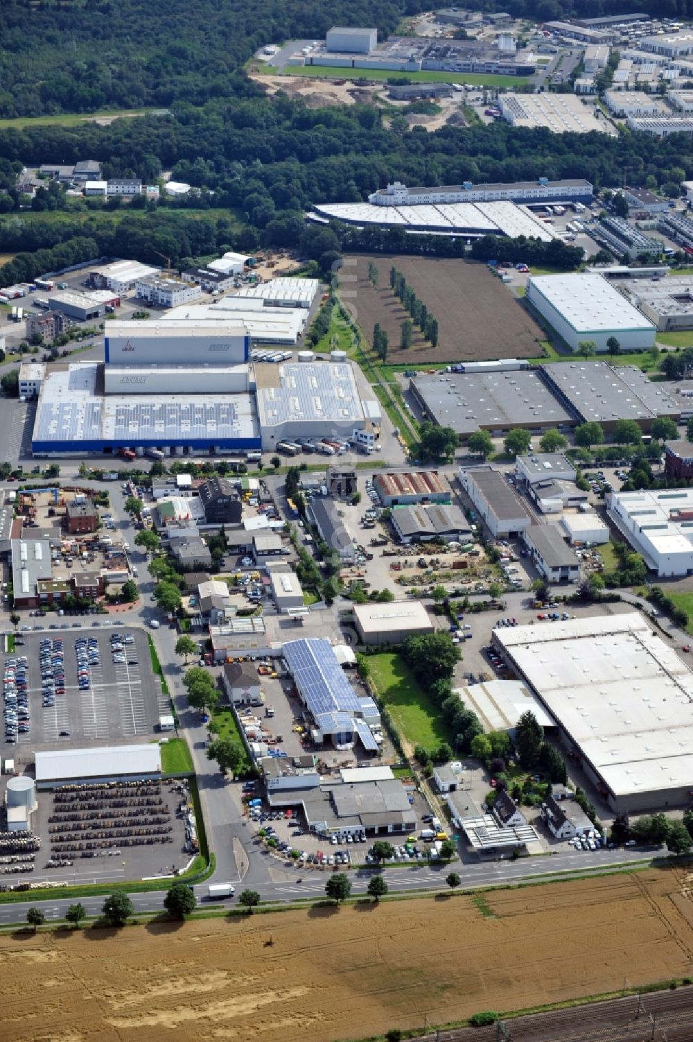 Aerial image Köln - View of commercial area in Cologne in North Rhine-Westphalia