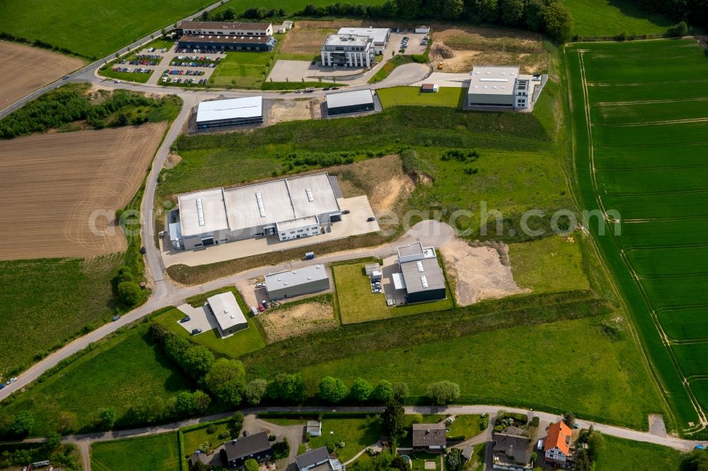 Ennepetal from above - Industrial estate and company settlement Koenigsfelder Strasse in Ennepetal in the state North Rhine-Westphalia