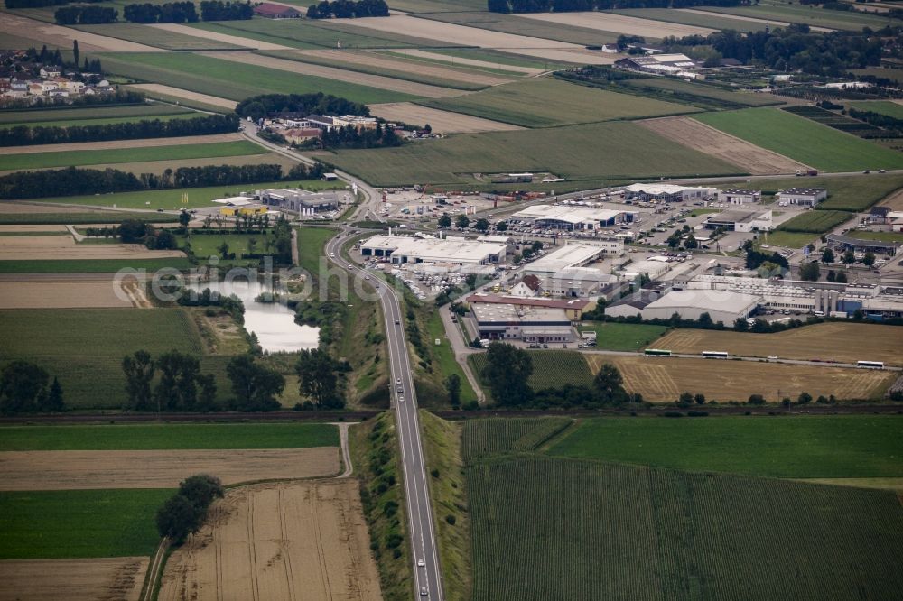 Aerial photograph Tulln an der Donau - Industrial estate and company settlement Koenigstetter Strasse in Tulln an der Donau in Lower Austria, Austria