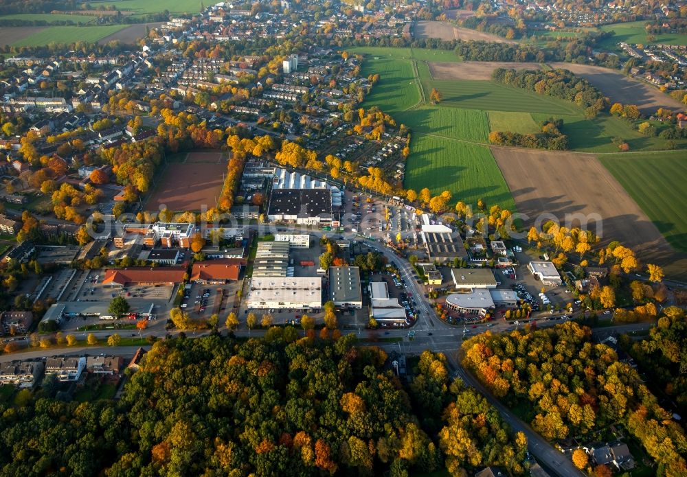 Aerial image Gladbeck - Industrial estate and company settlement Krusenkamp in the Northeast of Gladbeck in the state of North Rhine-Westphalia