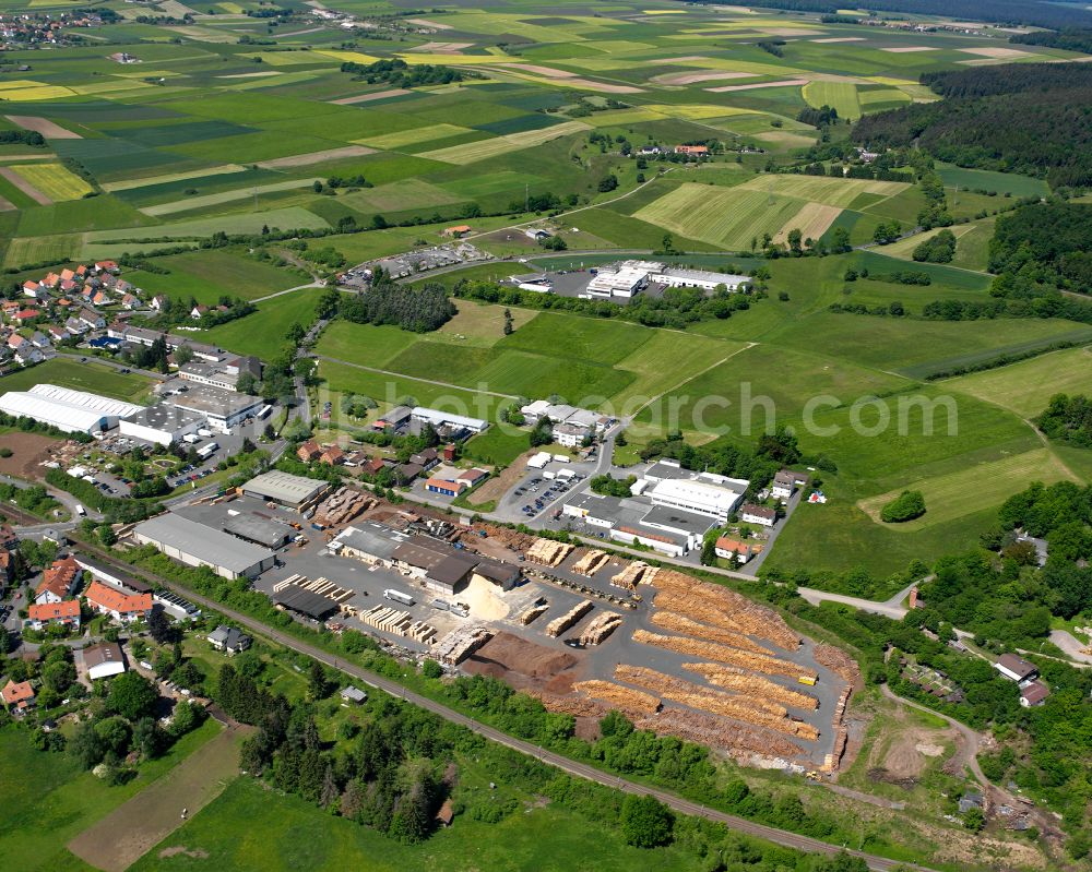 Aerial photograph Lauterbach (Hessen) - Industrial estate and company settlement in Lauterbach (Hessen) in the state Hesse, Germany