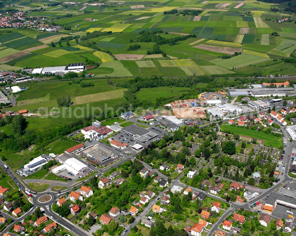 Lauterbach (Hessen) from above - Industrial estate and company settlement in Lauterbach (Hessen) in the state Hesse, Germany