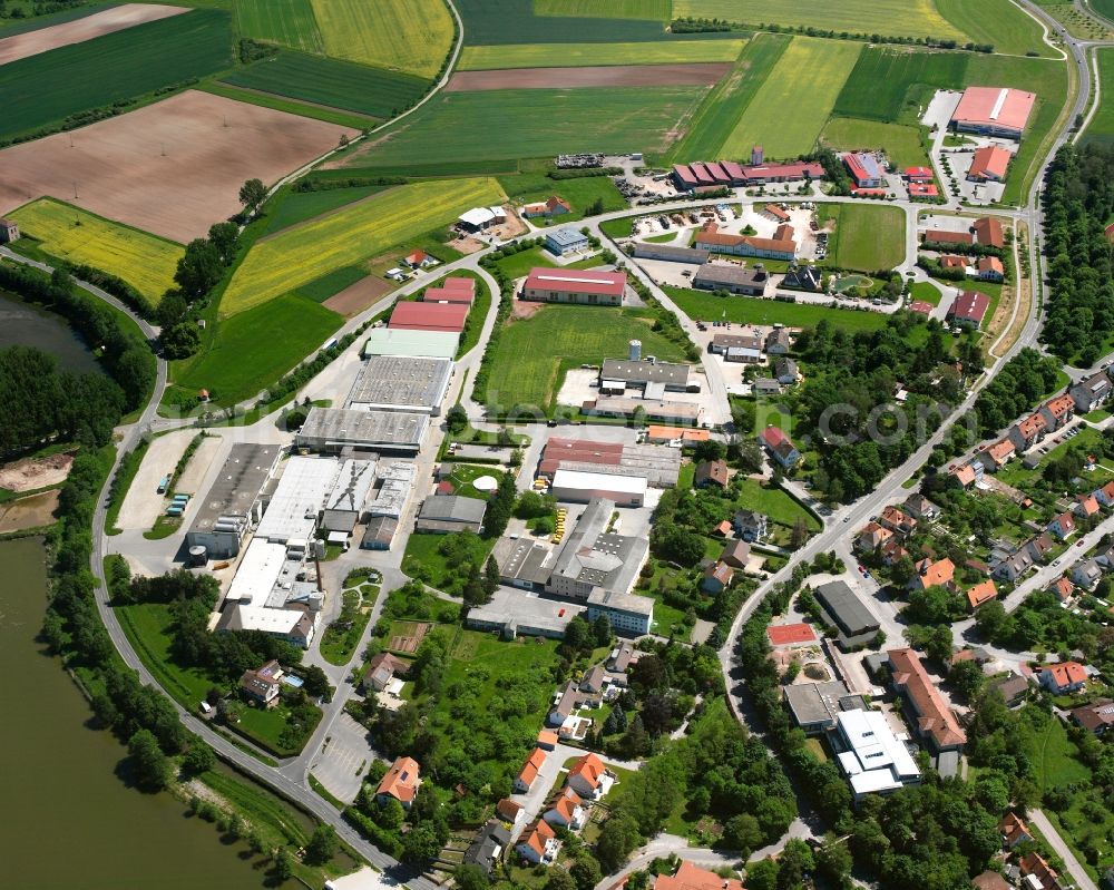 Aerial image Leutershausen - Industrial estate and company settlement in Leutershausen in the state Bavaria, Germany