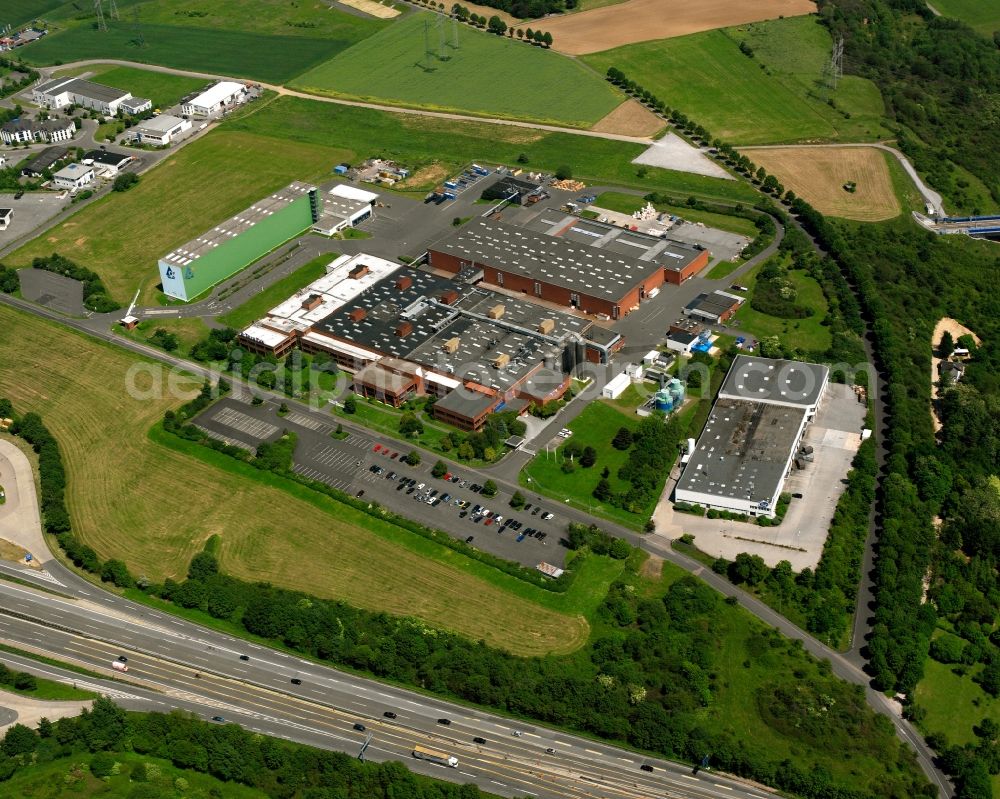 Aerial image Limburg an der Lahn - Industrial estate and company settlement in Limburg an der Lahn in the state Hesse, Germany