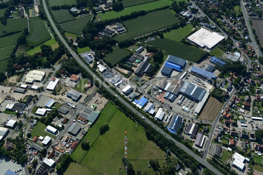 Lingen (Ems) from above - View on the industrial estate and company settlement in Lingen ( Ems ) in the state Lower Saxony