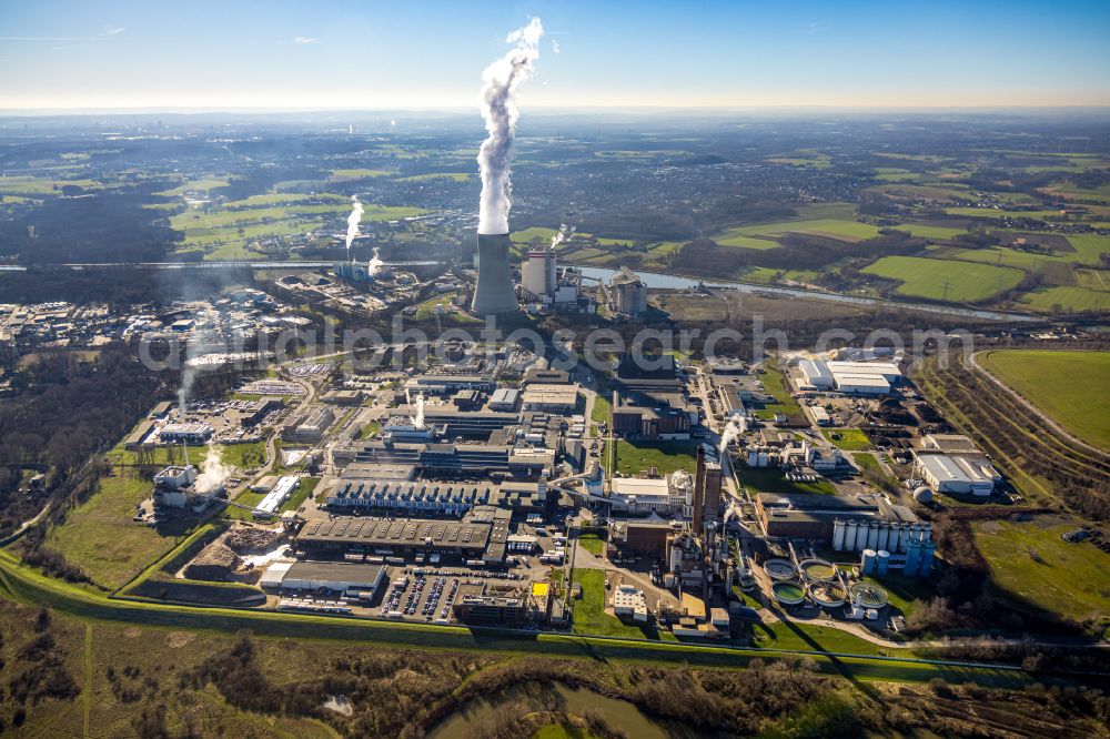 Lippholthausen from the bird's eye view: Industrial estate and company settlement on street Brunnenstrasse in Lippholthausen at Ruhrgebiet in the state North Rhine-Westphalia, Germany