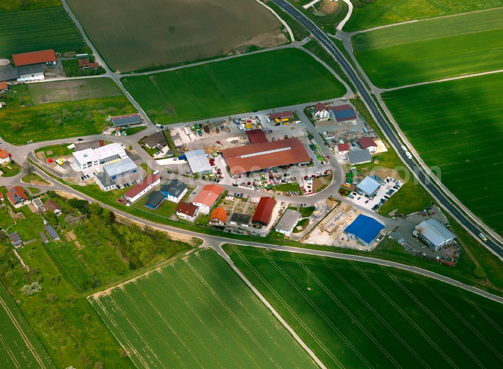 Lonsee from the bird's eye view: Industrial estate and company settlement in Lonsee in the state Baden-Wuerttemberg, Germany