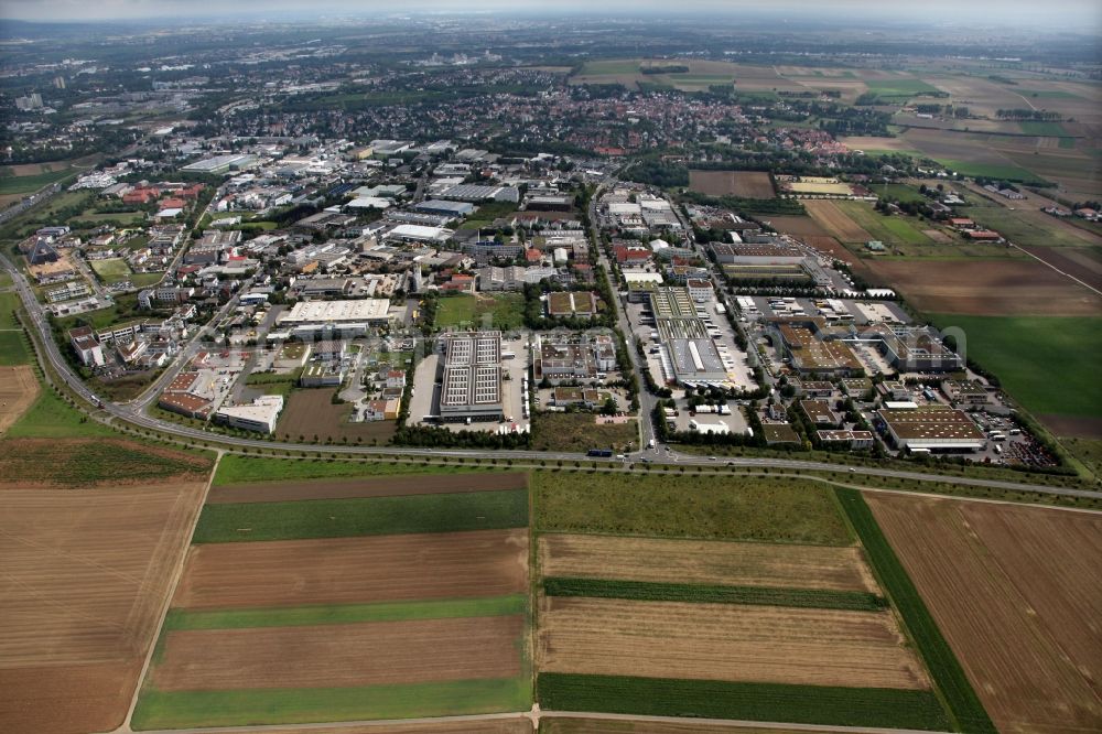 Mainz from the bird's eye view: Commercial area in Mainz-Hechtsheim in Mainz in Rhineland-Palatinate