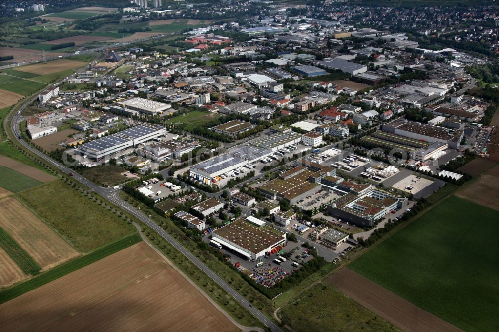 Mainz from above - Commercial area in Mainz-Hechtsheim in Mainz in Rhineland-Palatinate