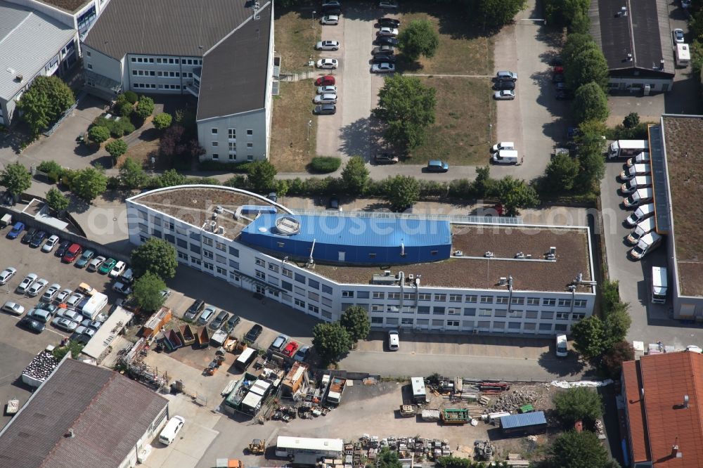 Aerial photograph Mainz - Industrial estate and company settlement in Mainz- Hechtsheim in the state Rhineland-Palatinate