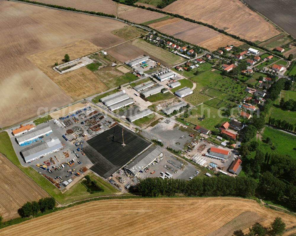 Merxleben from above - Industrial estate and company settlement in Merxleben in the state Thuringia, Germany