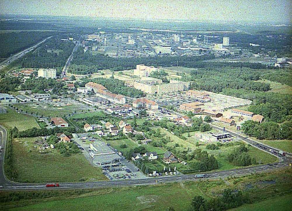 Aerial image Schwarzheide / Brandenburg - Gewerbegebiet - Mitte Schwarzheide