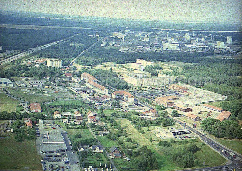 Aerial photograph Schwarzheide / Brandenburg - Gewerbegebiet - Mitte Schwarzheide