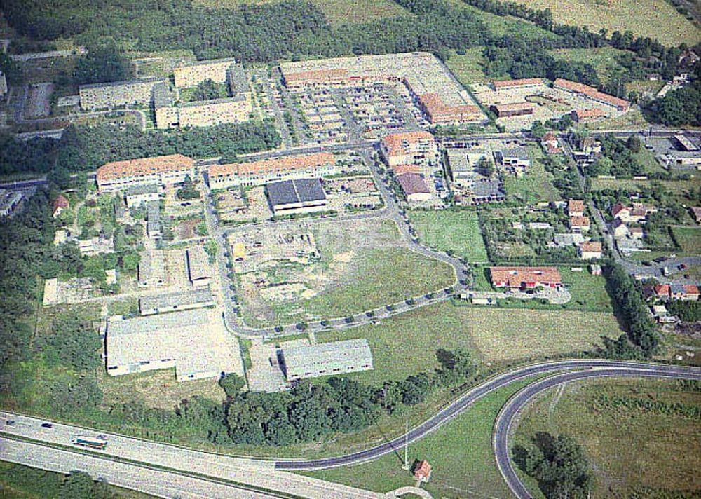 Schwarzheide / Brandenburg from above - Gewerbegebiet - Mitte Schwarzheide