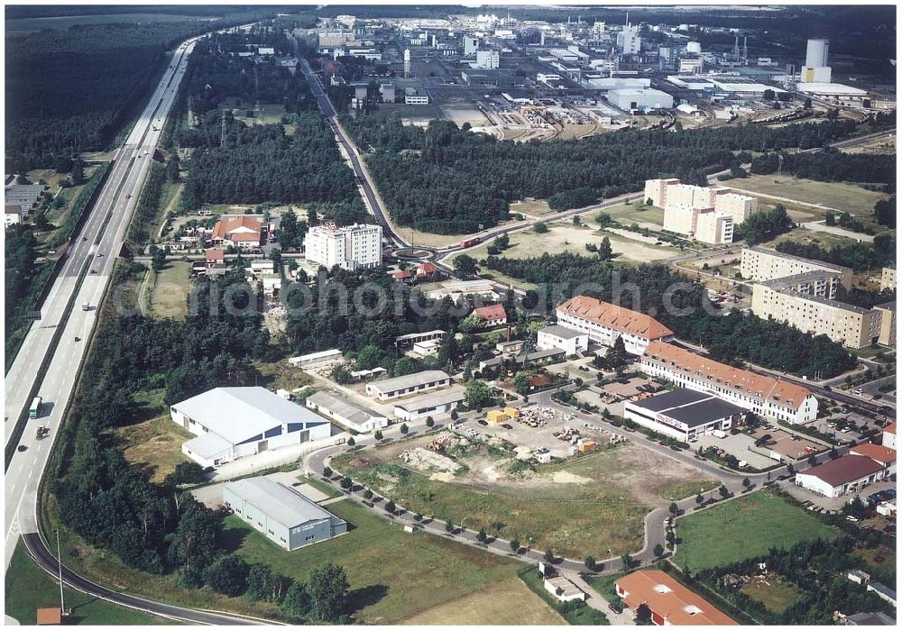 Aerial image Schwarzheide / Brandenburg - Gewerbegebiet - Mitte Schwarzheide