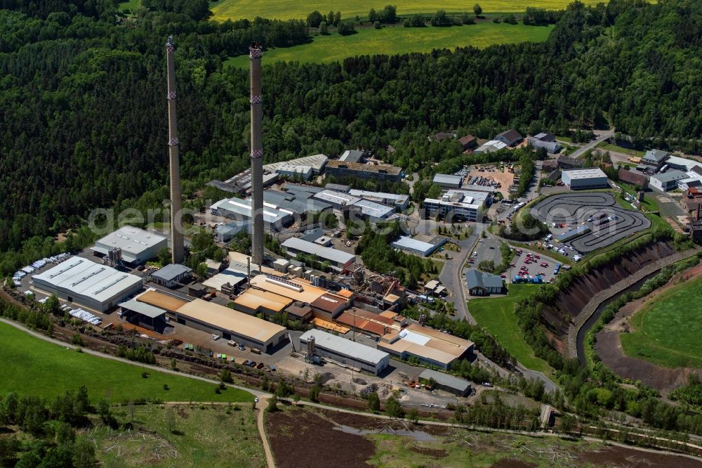 Freiberg from the bird's eye view: Industrial estate and company settlement Muldenhuetten in Freiberg in the state Saxony, Germany